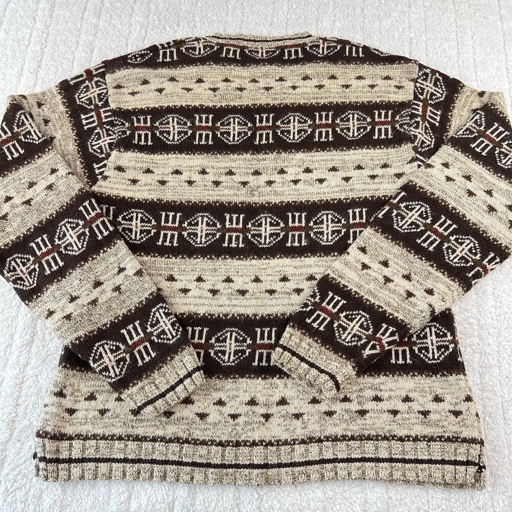 Polo Sport Ralph Lauren Navajo Aztec Vintage V-neck men’s sweater size Large - Picture 2 of 6